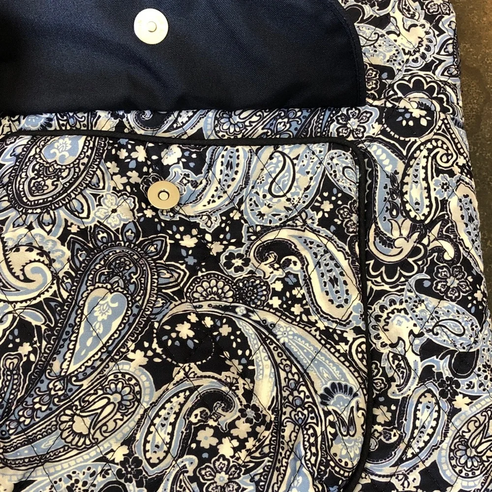 Quilted Paisley Crossbody Bag in Navy and Light Blue, NWOT